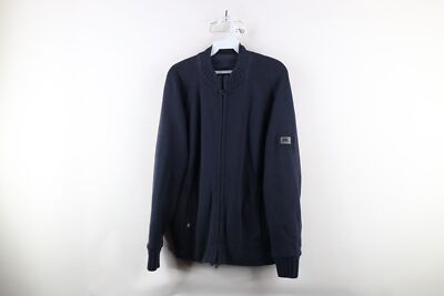 Vtg Helly Hansen Mens Small Faded Spell Out Lined Knit Sweater Jacket Swacket