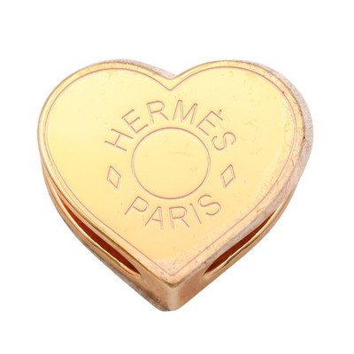 HERMES Gold Plated Heart Scarf Ring H602049S