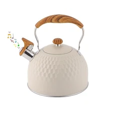 Tea Kettle Stovetop Whistling Teakettle Teapot, Stainless Steel, 2.5 L Creamy...