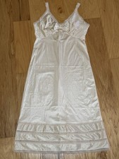 Vtg Sears Woman s Slip Dress Sz 34 Coquette Lace Beige Nylon