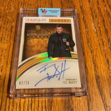T.J. WATT 2022 Panini Immaculate Steelers Honors ON CARD AUTO 02/21 IHS-TJW
