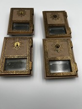 Set of 4 Antique Brass Post Office Box Doors from the 70’s 