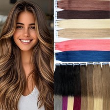 Invisible Tape in Human Hair Extensions Adhesive Skin Wefts Premium Remy Hair US