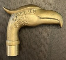 VTG Matte Brass Walking Stick Handle Eagle Head Threaded