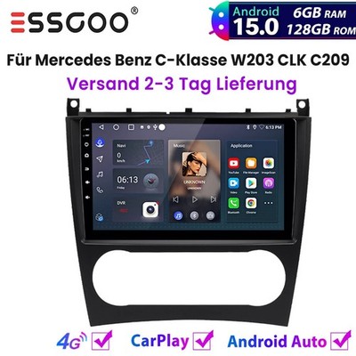 8Core 6+128GB Für Benz C-Klasse W203 CLK C209 Carplay Autoradio GPS NAV WiFi 4G