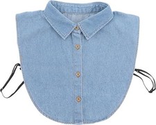 Denim Fake Collar Shirt Detachable,Versatile Accessories Dickey Collars Blous...