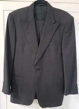 Canali Italy Mens 100  Wool Micro Dot Black 2 Pc Blazer Pants 38 32x 29