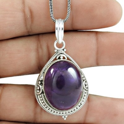 Daughters Day Deal Sterling Silver Natural Amethyst February New Pendant Jewelry