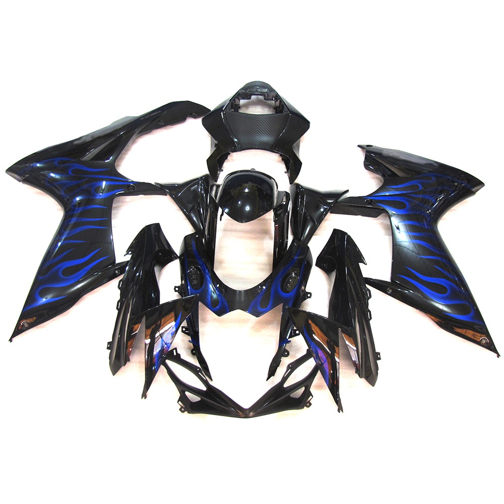 ABS Bodywork For Suzuki GSXR600 GSXR750 2011 -2025 K11 Black Blue Flames Fairing
