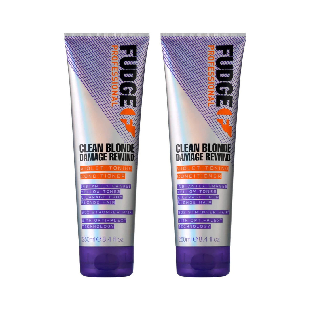 FUDGE Clean Blonde Damage Rewind Purple Violet Toning & Repair Conditioner 250ml in Clear - Image 8