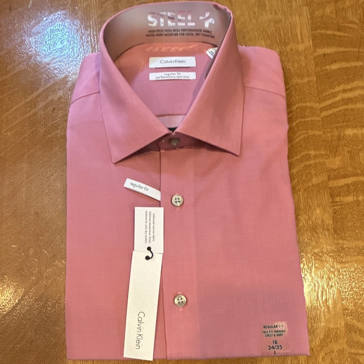 calvin klein pink dress shirt Calvin Klein Men's Long-Sleeve Slim-Fit Dress Shirt - Pink