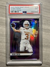 Quinn Ewers 2025 Panini Prizm Draft Picks #126 Purple Rookie /99 Texas RC PSA 9