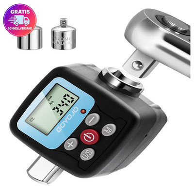 GOYOJO Digitaler Drehmomentschlüssel Adapter Set 340Nm 1/4 3/8 1/2 Zoll