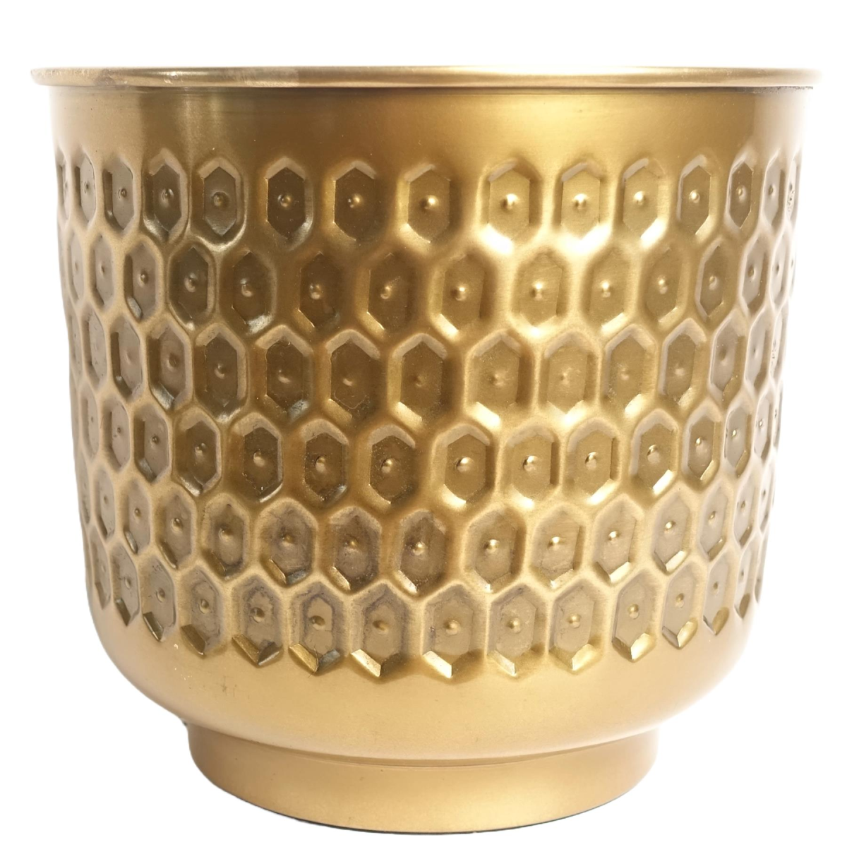 Leaf Metal Planter - Honeycomb - 20cm - Gold - Image 2