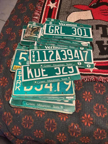 Vermont license plate with RANDOM Number LETTER ( Sold As Is )
