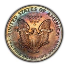 1993 1 oz Silver American Eagle - PQ Rainbow Toning - PCGS MS 65 - SKU-E3510