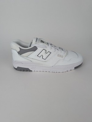 New Balance 550 Shoes Mens Size 10.5 White Grey Leather Low BB550SWA Sneakers