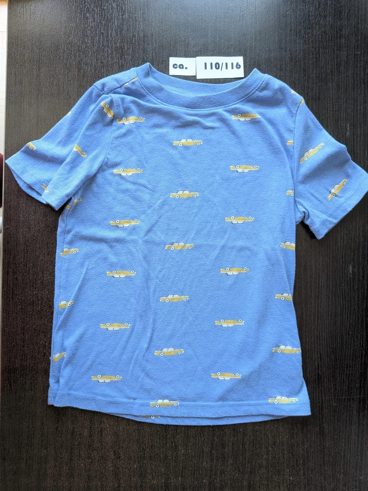 T-Shirt blau gelb US Car Old Navy 5 J ca. 110-116 Tshirt - Bild 1 von 1