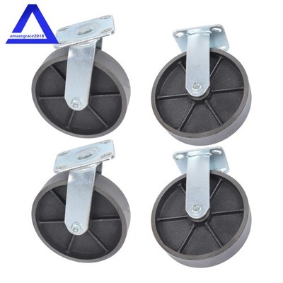 4PCS 8'' Caster Wheels,Heavy Duty Industrial Casters,Swivel & Rigid Caster Wheels