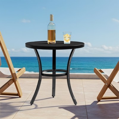 20inch In/Outdoor Round Side Table, Small Metal Coffee Bistro End Table