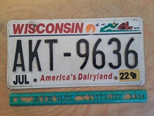 License Plate, Wisconsin, 2022, Passenger, AKT 9636