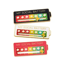 My Social Battery pin Percentage Enamel Pin | Track Your Energy Level in Style