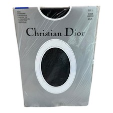 Christian Dior Diorissimo Ultra Sheer Control Top Pantyhose Size 1 Black 4533