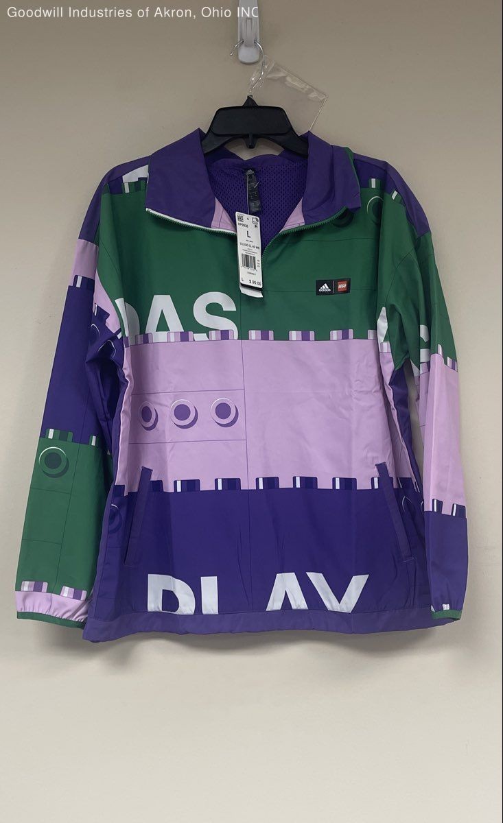 Adidas x Lego HP0938 Classic Half-Zip Windbreaker Multicolor NWT