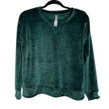 Lou and Grey Plush Dark Green Sweatshirt Women s Size Small Long Sleeve