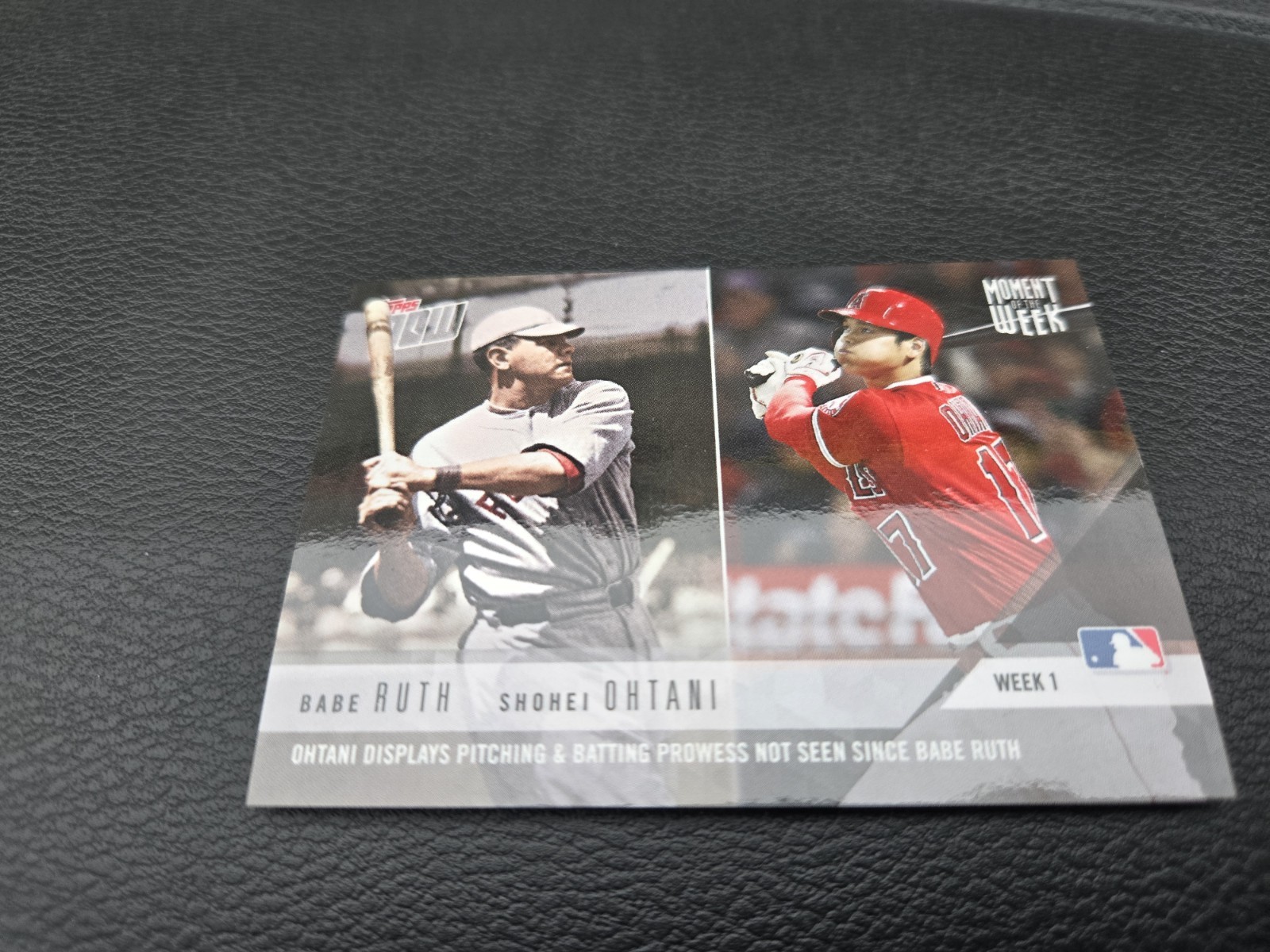 Shohei Ohtani 2018 Topps Now #MOW-1 Moment of the Week (w/B. Ruth