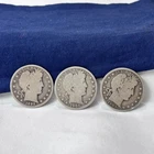 90% Silver Coins Barber Half Dollars 1898 1900 S 1905 S