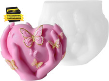 Valentine Heart Candle Mold,3D Handheld Heart Candle Silicone Molds, Silicone Mo