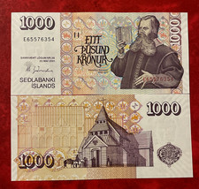 Island 1000 Kronur Banknote (2001) Se&eth;labanki &Iacute;slands UNC, Bankfrisch