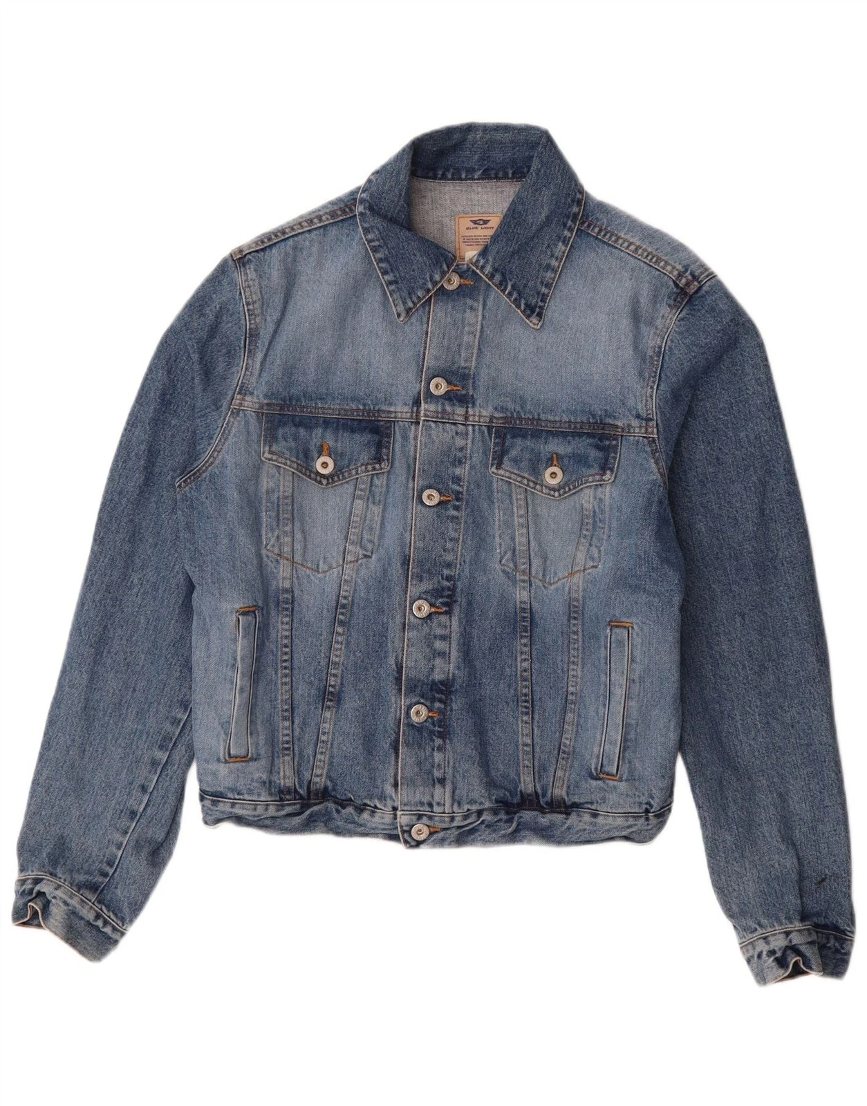 Vintage Mens Denim Jacket UK 38 Medium Blue Cotton CO01