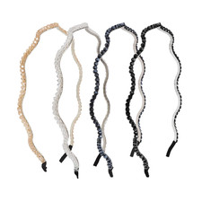 4Pcs Sparkly Crystal Headbands Rhinestone Beads Headband Fashion Glitter Headban