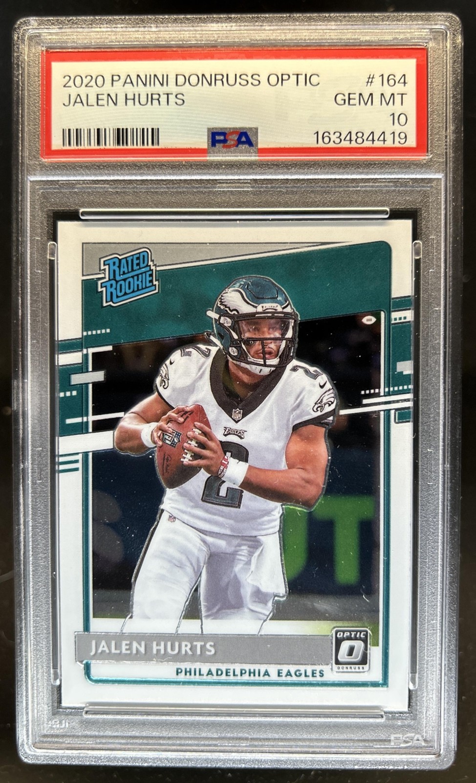 2020 Panini Donruss Optic Jalen Hurts Rookie RC #164 Eagles PSA 10 GEM MINT