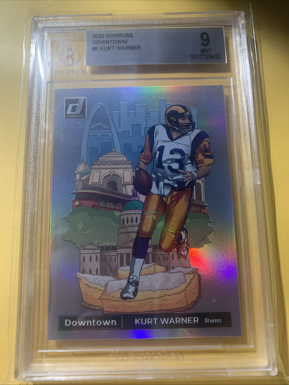 2022 Donruss Kurt Warner Downtown SSP #9 BGS 9 MINT Rams