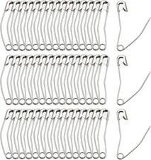 100Pcs Curved Safety Pins Size 3, 2" / 50Mm Quilting Basting Pins, Bent Safety P