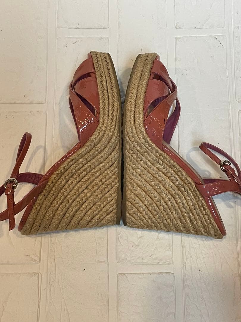 Gucci Wedge Sole Sandals Pink Patent Leather Size 36 US About6 For Women thumbnail 8