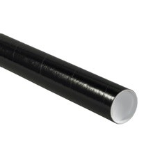 2 x 6" Black Mailing Tubes with Caps-Pack of 50