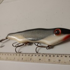 RARO, DE ALTA CALIDAD, VIEJA ESCUELA, CEBO DE NATACIÓN HECHO EN Estados Unidos, jerkbait - señuelo de pesca de lucio