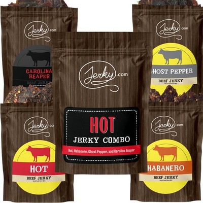Jerky.com Hot Jerky Combo - Featuring Habanero, Classic Hot, Carolina Reaper,...
