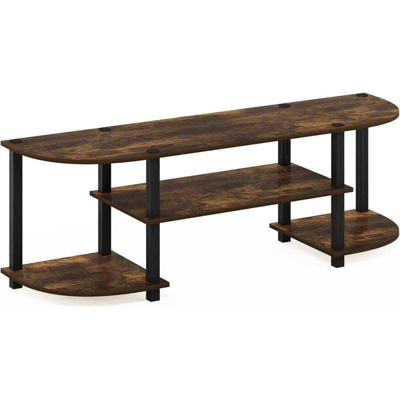 Open Storage Entertainment Center Sturdy Wood Design Living 