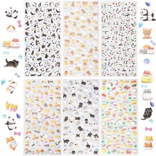 DAJISI 3D Puffy Animal Stickers - Kawaii Cute Mini Raised Puff Colorful
