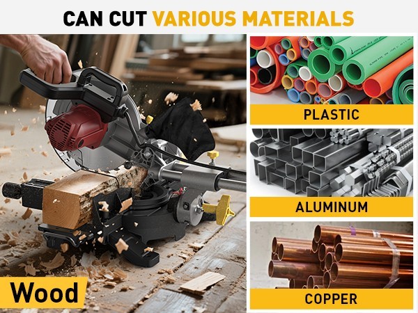 Marvtool Sliding Compound Miter Saw, 10-Inch, 15Amp Single Bevel 0-45&deg; Miter Saw