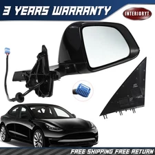 For Tesla Model y 20-23 Black Right Passenger Side Mirror Power Fold Heated New