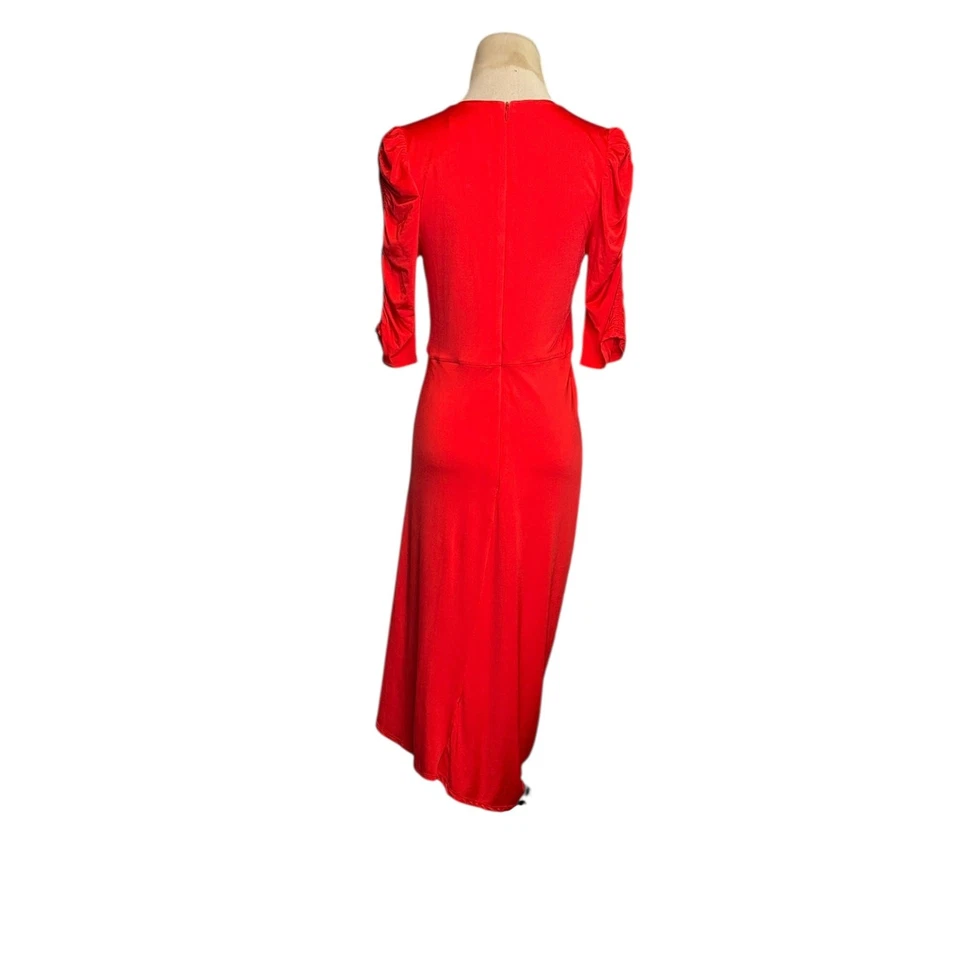Hale Bob Poppy Red Ferrah Draped Dress size Medium - Image 2 of 4
