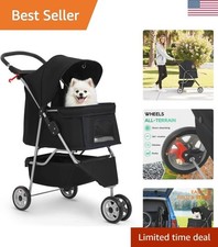 3-Wheel Pet Stroller  Dog and Cat Stroller  Breathable Mesh  Lightweight T...