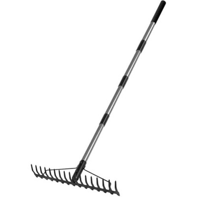 Walensee 165 cm/5,4 Fuß Schwerlast Gartenrechen mit Edelstahlstiel, 17