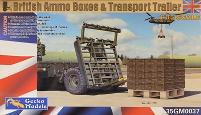 35GM00137 Gecko Models British ammo boxes & transport trailer 1:35